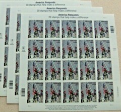 3 Sheets x 20 = 60 AMERICA RESPONDS. The 9/11 Heroes Stamp Act of 2001 US Sc# B2