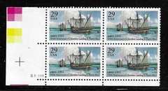 USA SC # 2805 Columbus Landin In Puerto Rico – Plate Number BLK4 .MNH