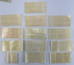 13 Different US Commemorative Plate Blocks of 4 MNH 1944–1952 Americana