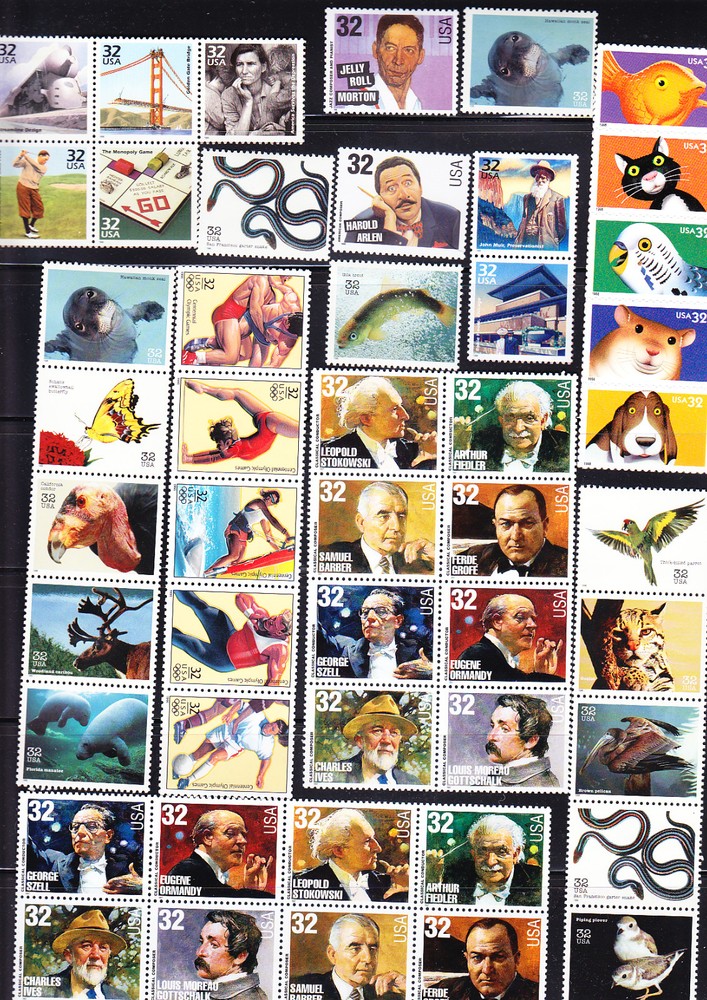 U.S. MNH POSTAGE $5.75,$6.45,$6.65,$9.35,$10.00,$14.40 (face value $52.60)