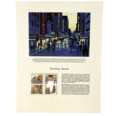 Donald Moss Broadway Musicals Postage Stamp Art USPS Farmable Gift 1993 Damaged