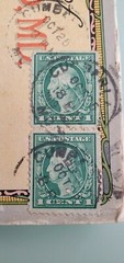 1912 WASHINGTON 1 CENT Ultra-rare Double on Antique Postcard Pack Cumberland, MD