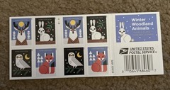 20 USPS Winter Woodland Animals Forever Stamps FV $14.60 Fun Designs
