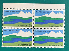 US Postage Canada 1967 5Cents Block Stamps Unused