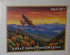 Four(4) Single EXPRESS Postage Stamps of $28.75 GREAT SMOKY MOUNTAINS. US #5752