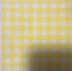 TWO Paper Beverage Decoupage Craft Napkins Easter Checker Pastel Yellow 5”x5