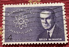 U.S.POSTAGE STAMP-«Atomic Energy Act» Honoring Sen.Brien McMahon, Issued 1962