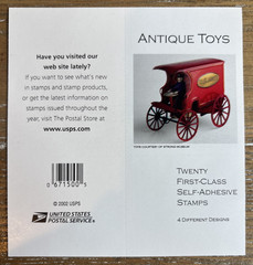 United States First-class 37¢ Antique Toys Postage Stamp #3626-29 3629e Booklet