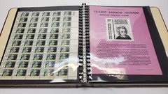 US Full Sheet x30 Postage Stamp Album Collection Vintage + Postal Bulletins!