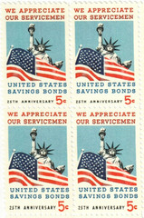 United States 5¢ US Savings Bonds Postage Stamp #1320 x 100 Singles