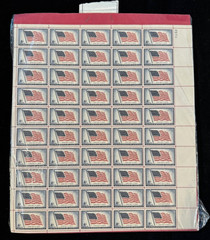 US SCOTT 1094 PANE OF 50 LONG MAY IT WAY AMERICAN FLAG STAMPS 4 CENT FACE MNH