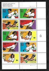 USA SC # 2965a Recreational Sports BLK10 / Plate Number . MNH