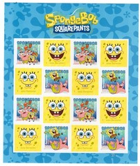 USPS SpongeBob SquarePants Sheet of 16 Forever Stamps (6028a)