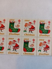 1964 US Christmas Greetings 5 Cent Stamp Strip of 12 Mint Never Hinged MNH