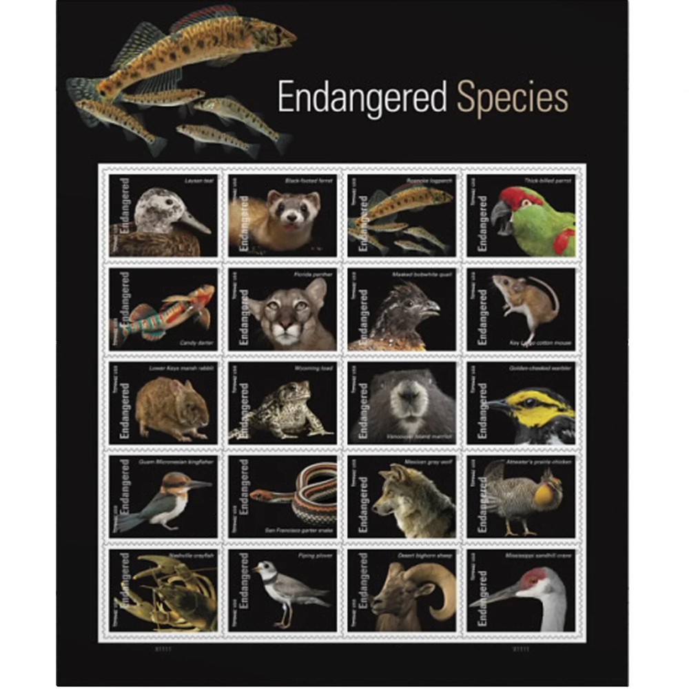 USPS Endangered Species First-Class Forever Stamps – Sheet of 20