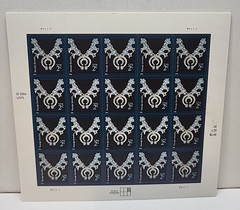 Lot of 7 Scott 3750 2004 Navajo Necklace 2 cent Stamp Full Mint Pane 3rd positio