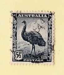 Australia Vintage Postage Stamp Emu 51/2d