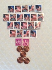 20 First-Class Forever Stamps+2-Vintage 4c Stamp Lincoln. Bonus!