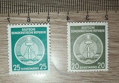 East German postage stamps, official stamps 25 DIENSTMARKE, 20 DIENSTMARKE
