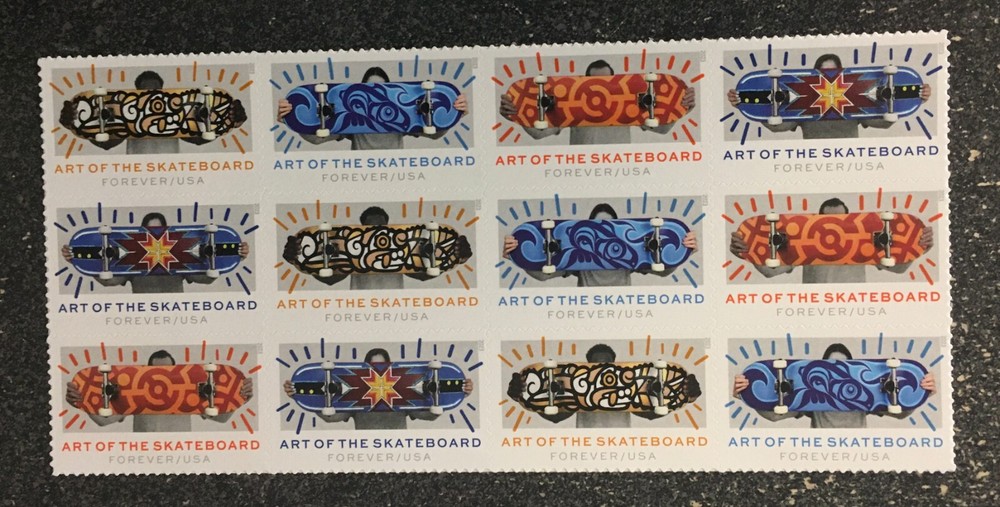 2023USA #5763-5766 Forever The Art of Skateboard – Block of 12 mint postage
