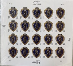 US SCOTT 4032 SHEET PANE OF 20 PURPLE HEART STAMPS 39 CENT FACE MNH FAST SHIP