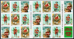US 32¢ Christmas Santa & Children Postage Stamp #3011a Booklet Pane of 20