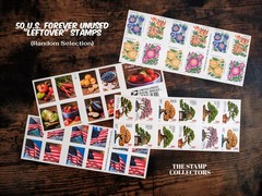 50 US Forever «Leftover» Stamps, Assorted, Mint, Unused,. Random Select