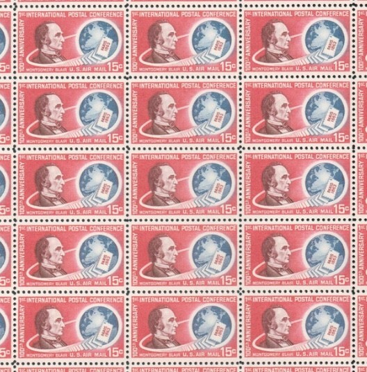 United States 15¢ Montgomery Blair Air Mail Postage Stamp #C66 Pack of 100
