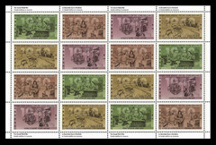 Canada Stamps – Full Pane of 16 – 1990, Second World War – 1940 #1298-1301 MNH