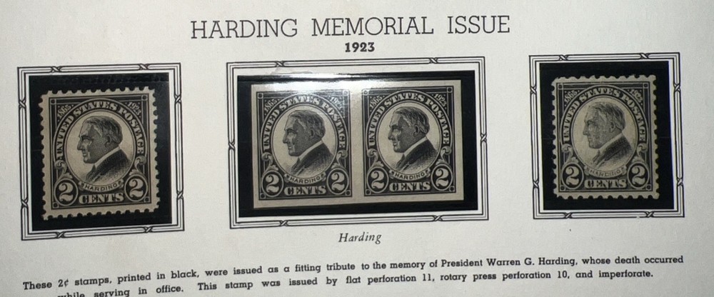 U.S.P.S. #610, 611, 612 – Black – Harding Memorial – 1923 – MPH – Nice Set