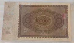 9 old banknotes from the Weimar Republic, Germany, approximately 100 years ago