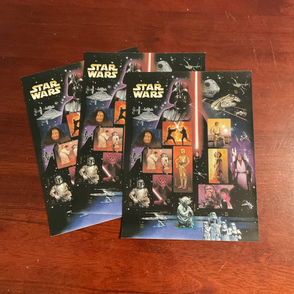 3 sheets of STAR WARS Character Anniversary Set US # 4143