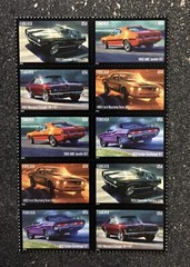 2022USA #5715-5719 Forever Pony Cars – Block of 10 From Sheet mint postage