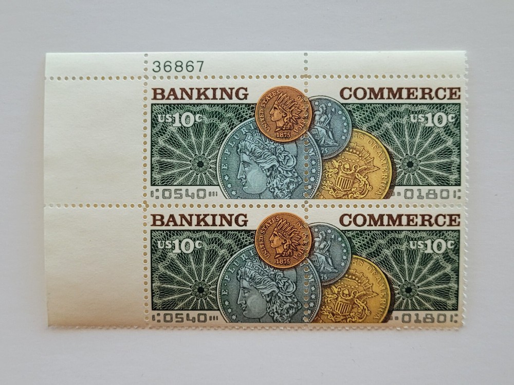 1975 US Banking & Commerce 10c Block of 4 Sc #1578a MNH OG