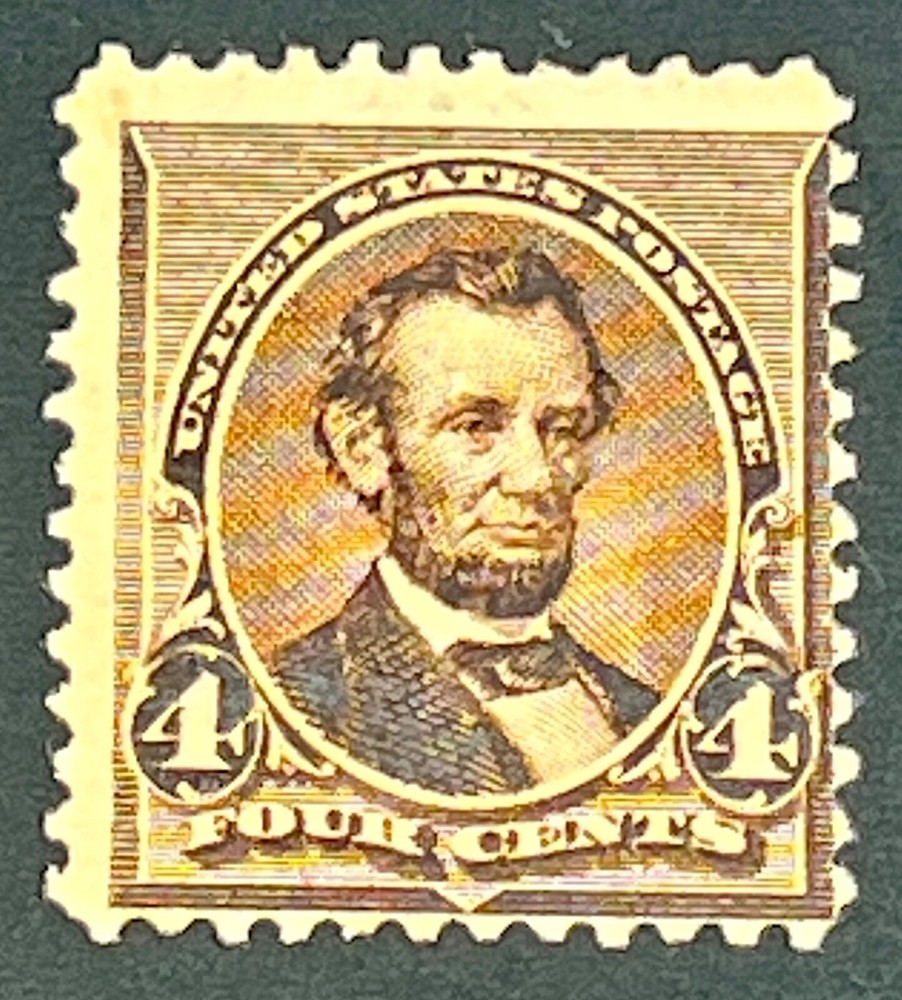  Scott 222 4c Dark Brown Lincoln 1890 Stamp mint lightly hinged