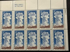 1972 US Scott #1453 8c National Parks Centennial Yellowstone Stamps MNH Block 16
