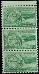USA – 1953 – The 100th Anniversary of Washington Territory – 3¢ x3 – #2778