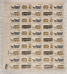 Street Cars Sheet of Fifty 20 Cent Postage Stamps Scott 2059-62 USPS