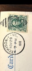 1908 Benjamin Franklin Rare Vintage Stamp on Vintage Postcard