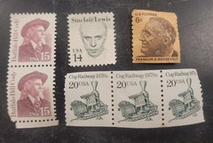 7 Older Stamps FDR $.06 Buffalo Bill $0.15 Sinclair Lewis $0.14 Cog Railway $.20