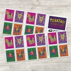 Pinatas! USPS First-Class Mail Forever Postage Stamps – Booklet of 20