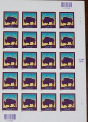 STAMPS USPS.USA. FULL SHEET. # 3468. American Bison Buffalo . 2000