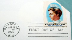 First Day of Issue Souvenir Page Nurse Clara Maass 1976 Stamp