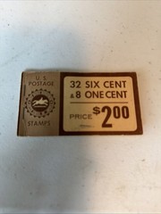 US Postage Stamp book 32x 6 Cent 8x 1 Cent Partial Book C1#2