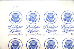 US Postage stamps. Sheet of Presidential Library stamps 20 37 cent stamps