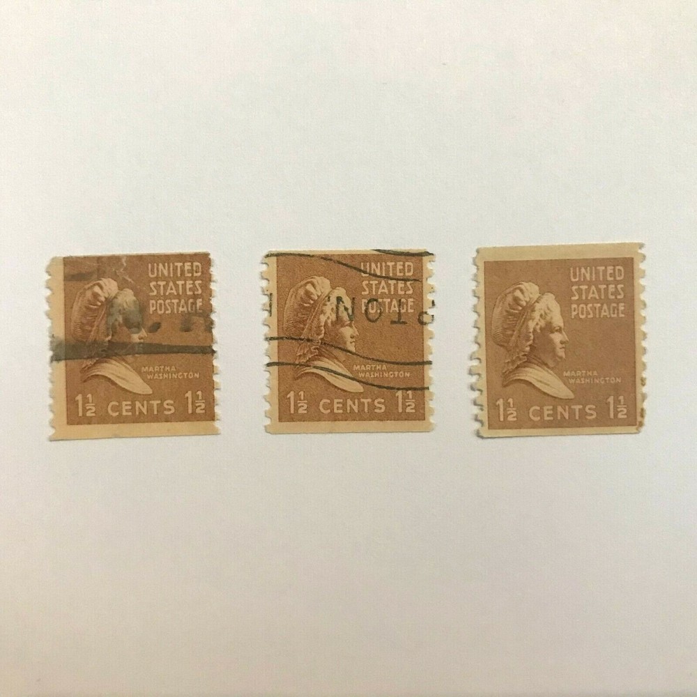 Sc#840 1938 11/2 one and a half Cent Martha Washington US Postage Stamp Lot of 3