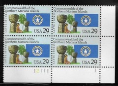 USA SC # 2804 Mariana Islands – Plate Number BLK4 .MNH