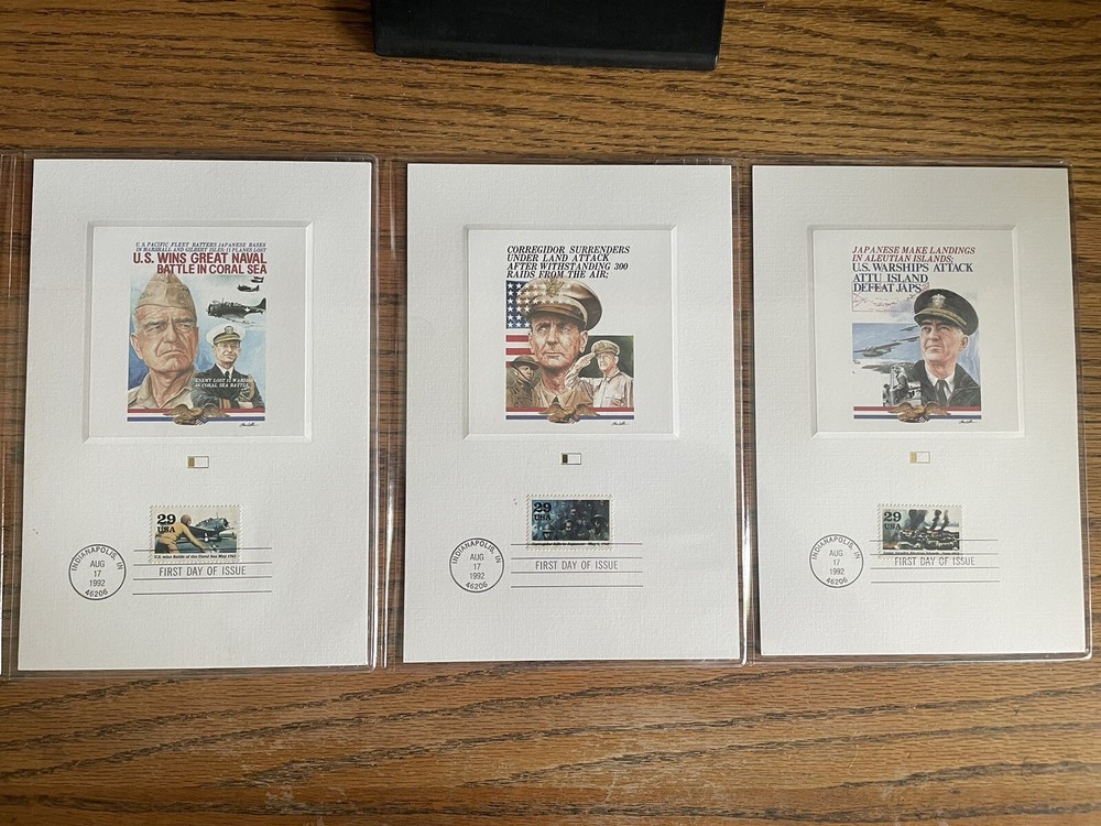 WW2 50th ANN. FLEETWOOD PROOFCARDS FIRST DAY ISSUES GREAT SEAL MINT MEDIA L35