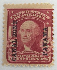 US STAMP SCOTT #CZ5 2 Cent Carmine CANAL ZONE PANAMA up | Washington MH G59
