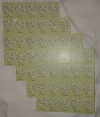 TWO Panes / Booklets x 20 = 40 of WEDDING HEARTS 42¢ US Postage Stamp USA # 4271